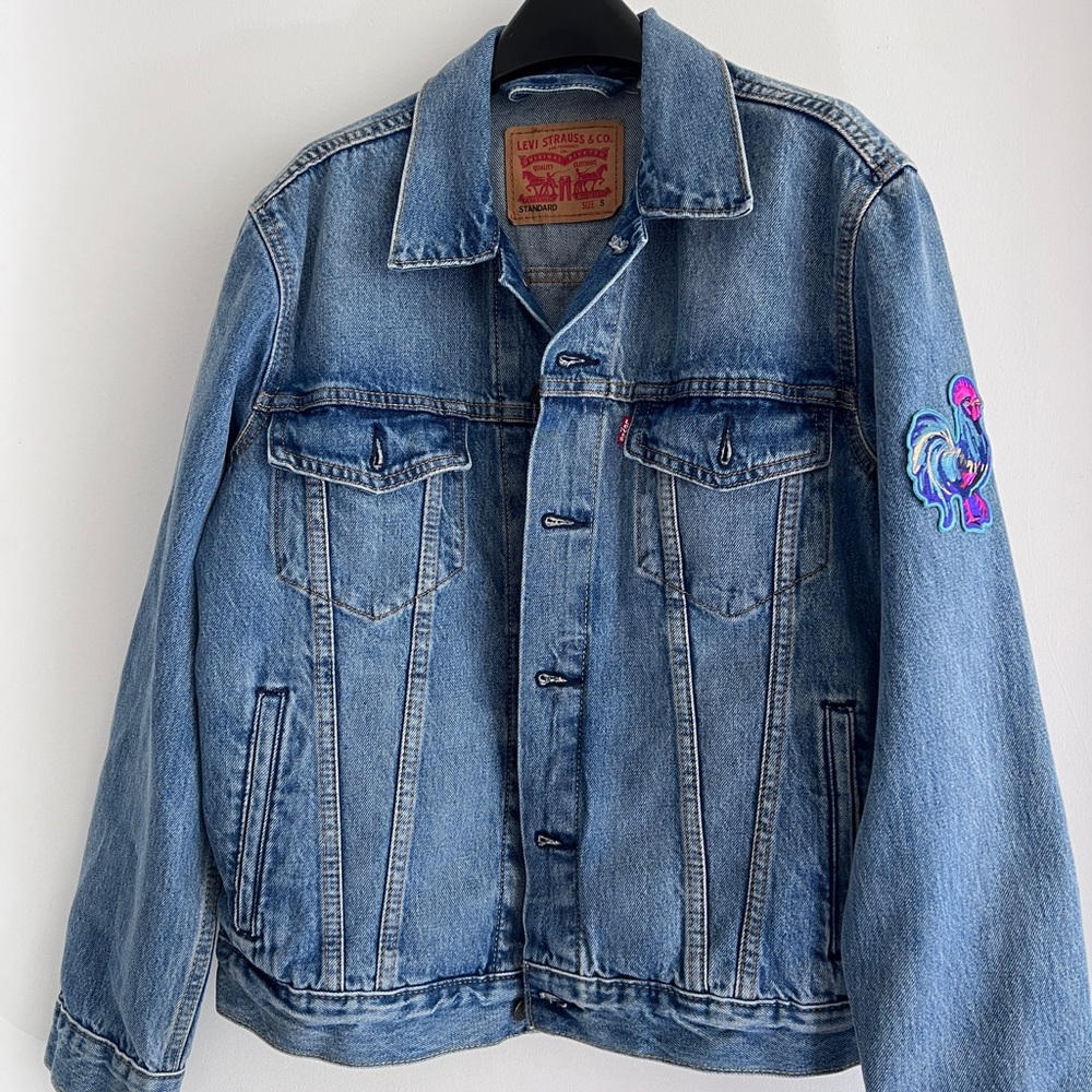 Levi's Blue Jean Jacket with Embroidered Patch